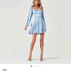 ASTR Light Blue Long Sleeve Dress